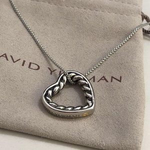 David Yurman Women's Heart Pendant Necklace in 925 Sterling Silver